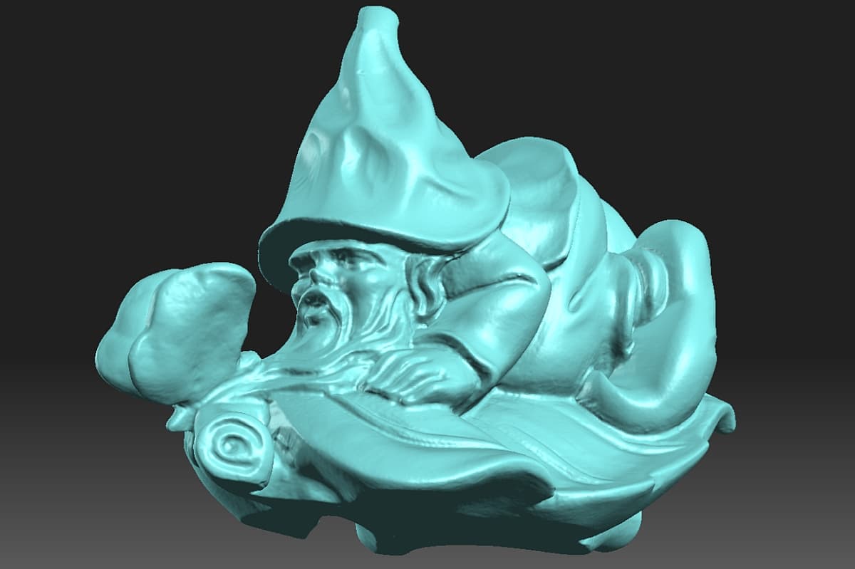 La stessa scultura con misurazioni dirette sulla mesh