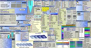 Collage di alcuni dei tanti pannelli per inserire parametri nel programma ConstruCAD 3D